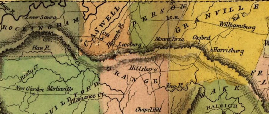 Caswell County, NC and adjoining counties, 1814